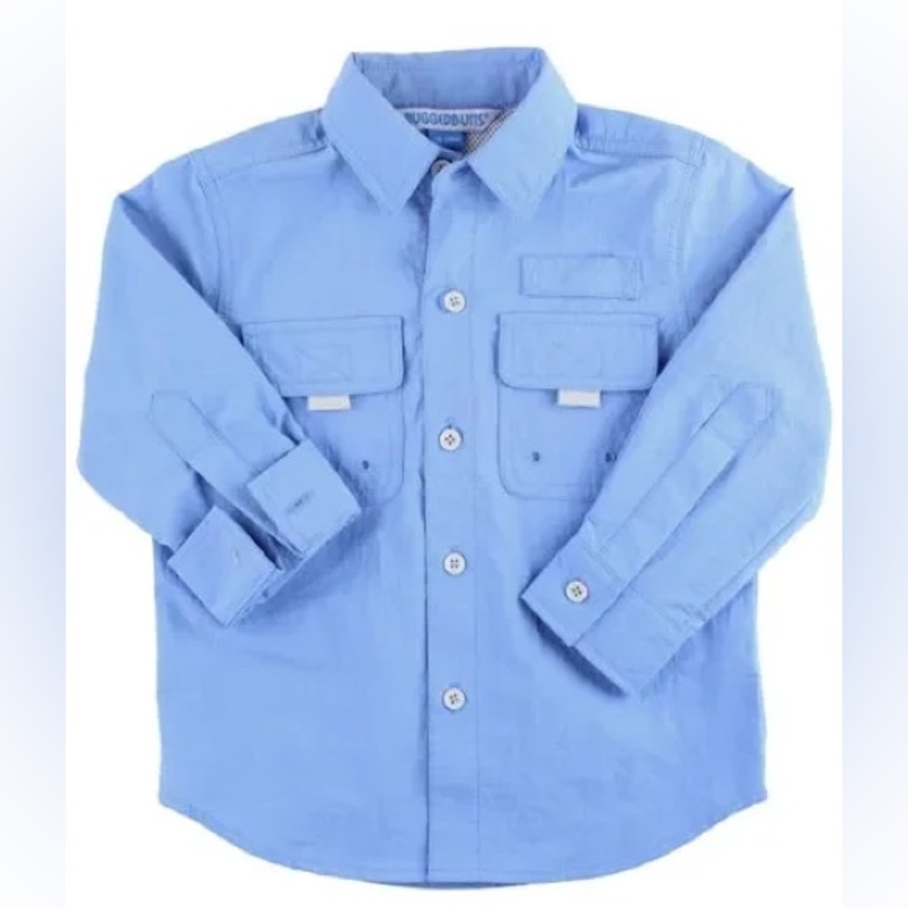 Rugged Butts NWT Cornflower Blue Sun Protective Button Down size 10